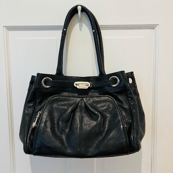 B. Makowsky black leather shoulder bag - Picture 1 of 16